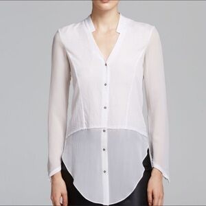 Helmet Lang Lawn cotton Silk button down Size Small